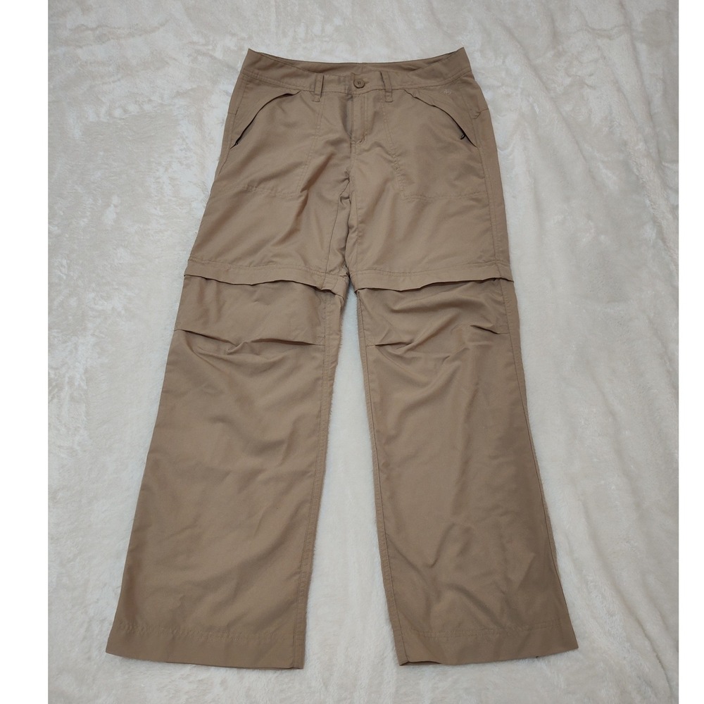 Mountain Hardwear Womens Tan Convertible Zip Off Hiking Pant Beige 32x30 Size 10